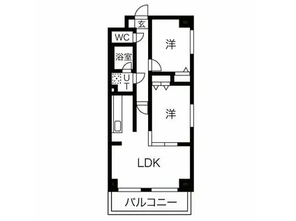 パールイレブン(2LDK/8階)の間取り写真