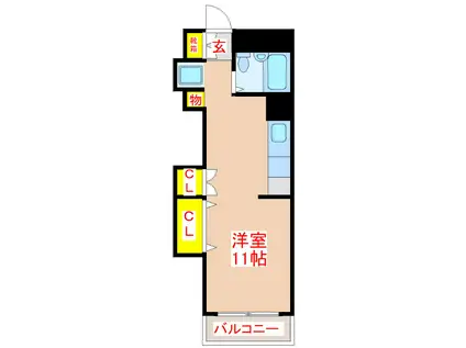 ファッションハイツ城山(ワンルーム/6階)の間取り写真