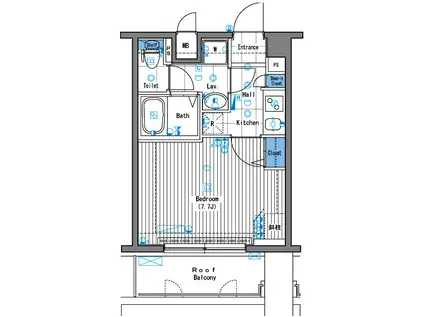 グランド・ガーラ三田(1K/7階)の間取り写真