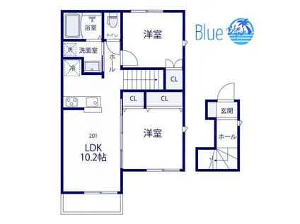 アウラグラス(2LDK/2階)の間取り写真