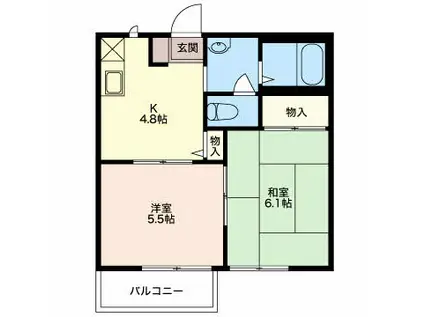 サンフリー新道II(2K/2階)の間取り写真