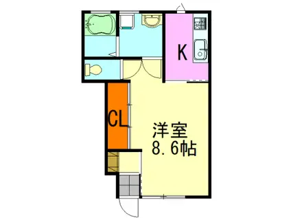 宮崎レジデンス(1K/1階)の間取り写真