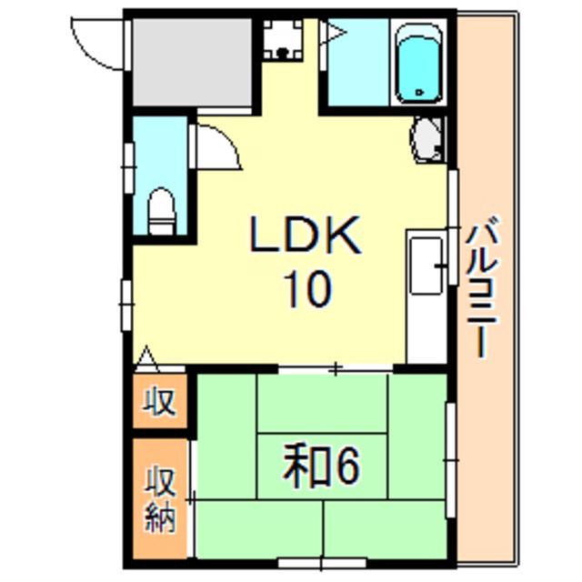 新田マンション(1LDK/4階)の間取り写真