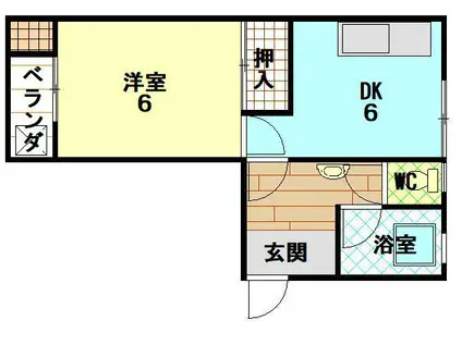 共立ハイツ(1DK/3階)の間取り写真