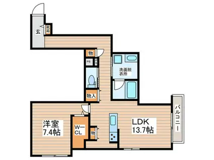 PALMIER下馬(1LDK/2階)の間取り写真