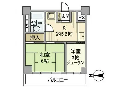中銀南長崎マンシオン(2K/4階)の間取り写真