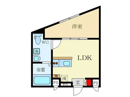 FLOWER GARDEN NEYAGAWA(1LDK/4階)の間取り写真