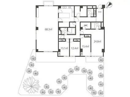 白金三光アンクレー(4LDK/2階)の間取り写真