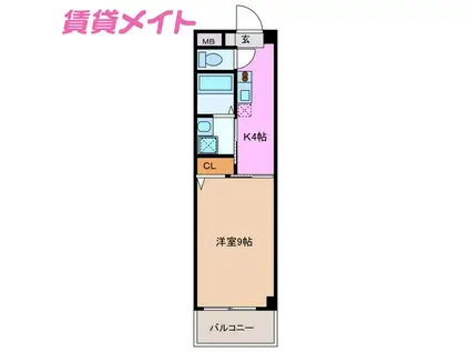 四日市あすなろう鉄道 西日野駅 徒歩14分 3階建 築19年(1DK/1階)の間取り写真