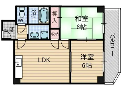 オーソライズ茨木(2DK/3階)の間取り写真