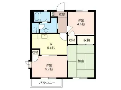 コ―ポKAZU(2LDK/2階)の間取り写真