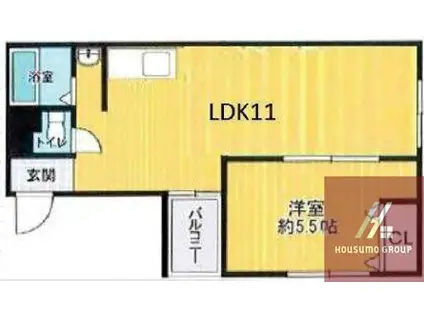 ハウス大幸(1LDK/3階)の間取り写真