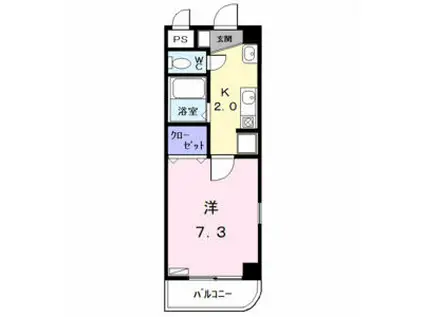 グレースハイム甲陽(1K/1階)の間取り写真