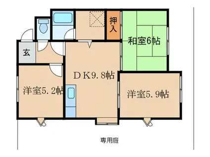 パールハイツ大森(3DK/1階)の間取り写真