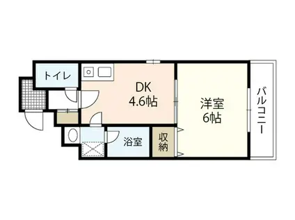 ダイアパレス東白島(1DK/2階)の間取り写真