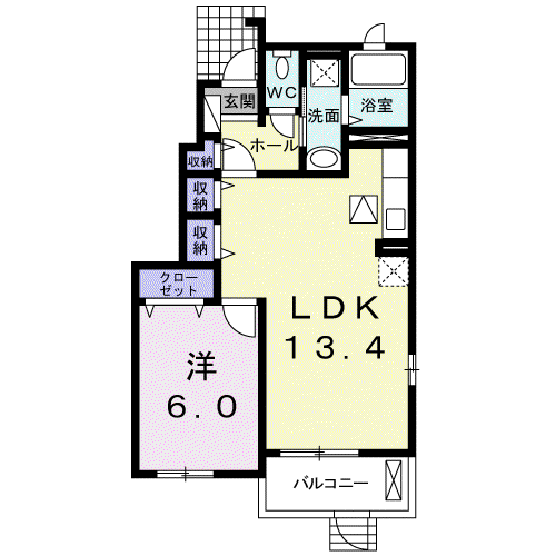 サニーヒル II(1LDK/1階)の間取り写真