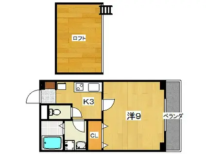 セレニテBT(1K/2階)の間取り写真