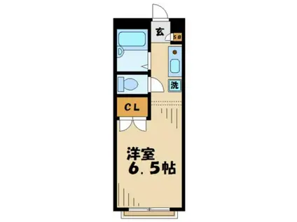 ブロッサム南大沢(1K/1階)の間取り写真