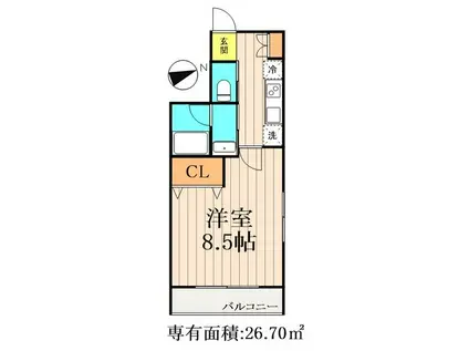 タウンSUNコート東葛西(1K/1階)の間取り写真