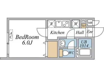 リブリ・西浦和(1K/1階)の間取り写真