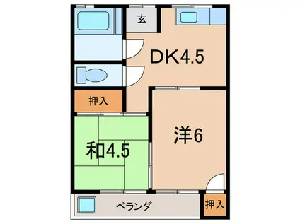 エイコーハイツ(2DK/2階)の間取り写真