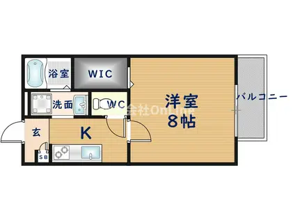 BLANFLEURA棟(1K/2階)の間取り写真