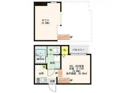 CARPE DIEM(1K/1階)の間取り写真