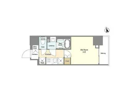 ベラスウィータ戸越(1K/14階)の間取り写真