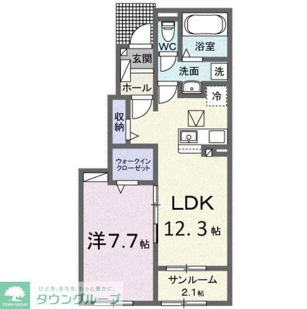 RUSCELLEI(1LDK/1階)の間取り写真