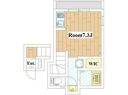 アレイハイツ尾山台(ワンルーム/2階)の間取り写真