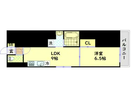 メル・シアター鈍色の風(1LDK/3階)の間取り写真