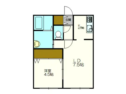 CHOU CHOU大曲II(1LDK/1階)の間取り写真