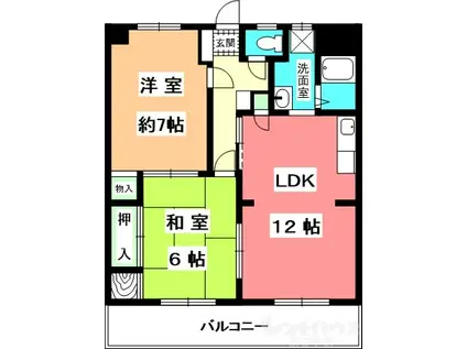 マンションTTM(2LDK/3階)の間取り写真