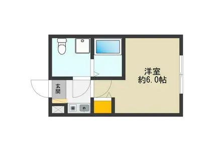 RBR 関原 I(1K/2階)の間取り写真