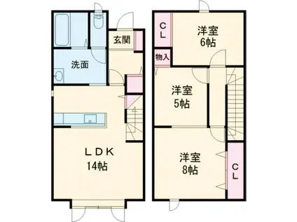 プリマード新中野(3LDK/1階)の間取り写真