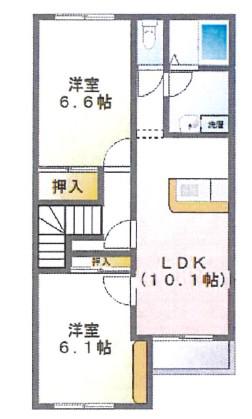 アイリス・コート(2LDK/2階)の間取り写真