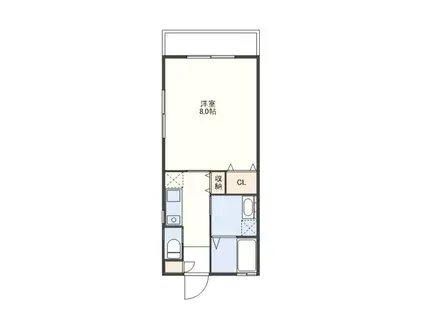 サンビュウ潮見(1K/1階)の間取り写真