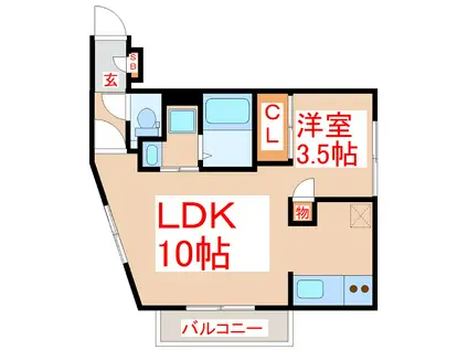 EL.KARSA(1LDK/2階)の間取り写真