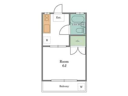 サンシャイン代田C棟(1K/1階)の間取り写真