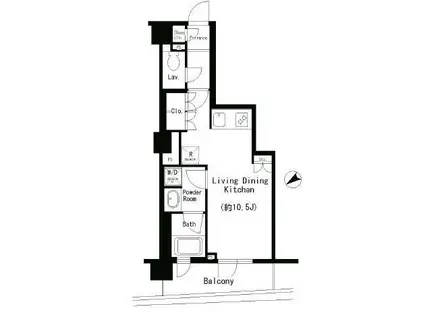 エスティメゾン四谷坂町(ワンルーム/6階)の間取り写真
