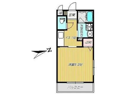 フリーディオ荒田(1K/1階)の間取り写真