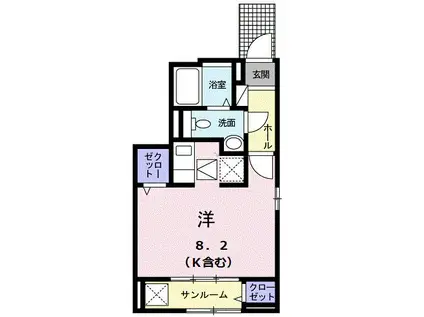 フィオーレ(ワンルーム/1階)の間取り写真