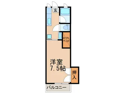 サンライズマンション寿(1K/3階)の間取り写真