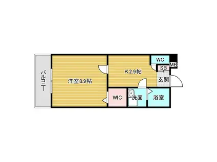 ジョイーレ(1K/2階)の間取り写真