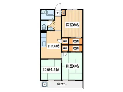 グリーンアートイノウエ(3DK/3階)の間取り写真