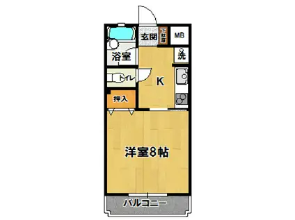 ハイツアラモード(1K/4階)の間取り写真
