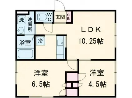 アメニティ寺前(2LDK/1階)の間取り写真