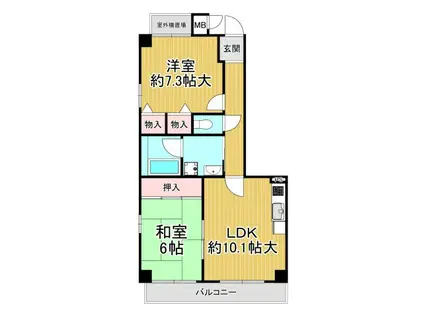 ドゥ・レーヴ(2LDK/1階)の間取り写真