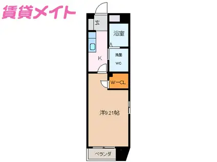 GRANDUKE SUZUKA(1K/12階)の間取り写真