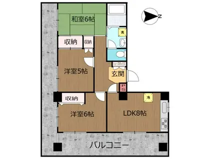 グローリー鷺沼(3LDK/8階)の間取り写真